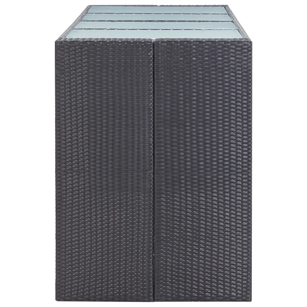 Ensemble de bar d'extérieur 9 pcs Résine tressée Noir - XIOS