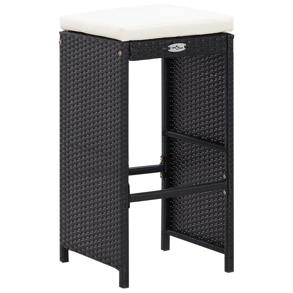 Ensemble de bar d'extérieur 9 pcs Résine tressée Noir - XIOS