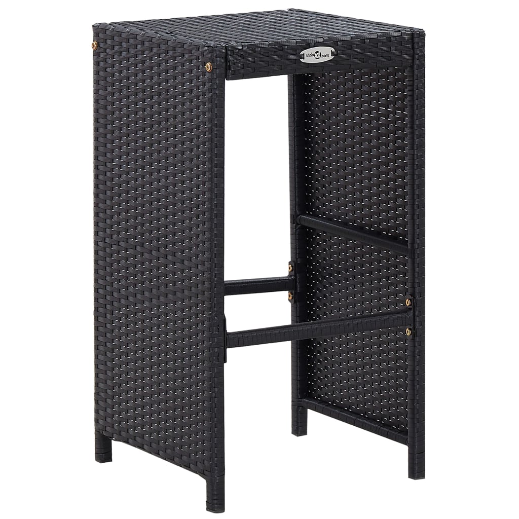 Ensemble de bar d'extérieur 9 pcs Résine tressée Noir - XIOS
