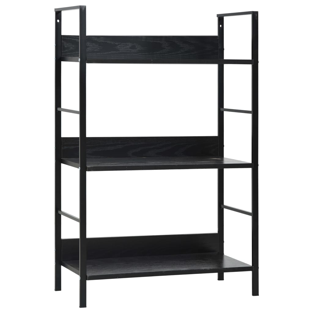 Bibliothèque à 3 niveaux noir 60x27,6x90,5 cm bois d'ingénierie - XIOS