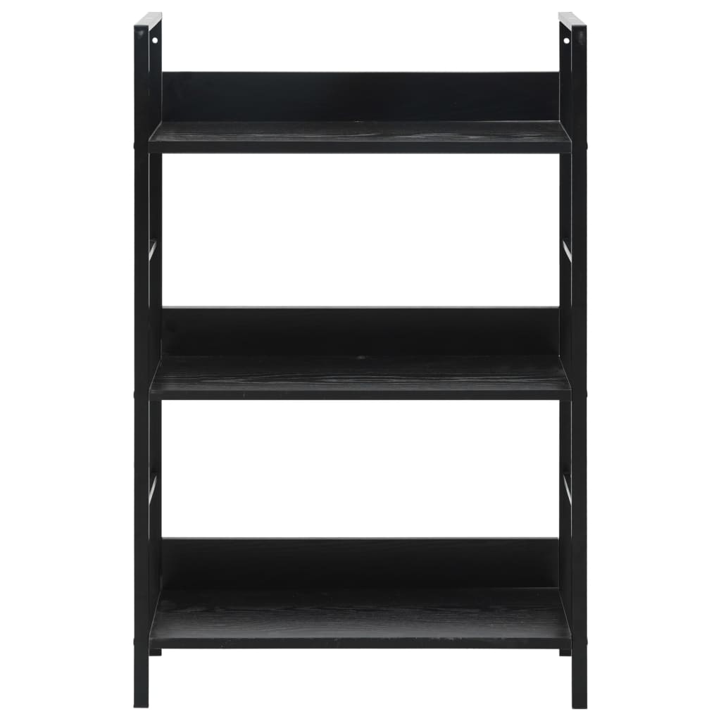 Bibliothèque à 3 niveaux noir 60x27,6x90,5 cm bois d'ingénierie - XIOS