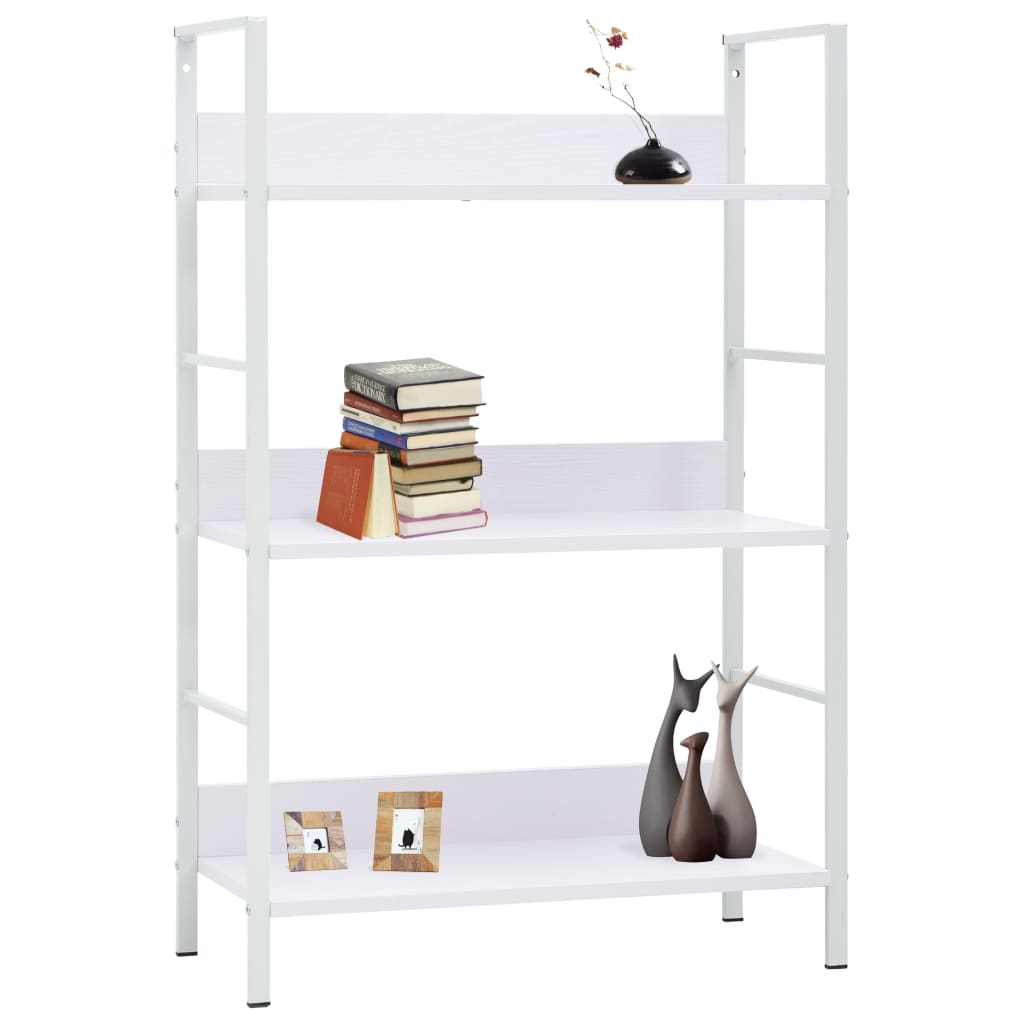 Bibliothèque à 3 niveaux blanc 60x27,6x90,5cm bois d'ingénierie - XIOS
