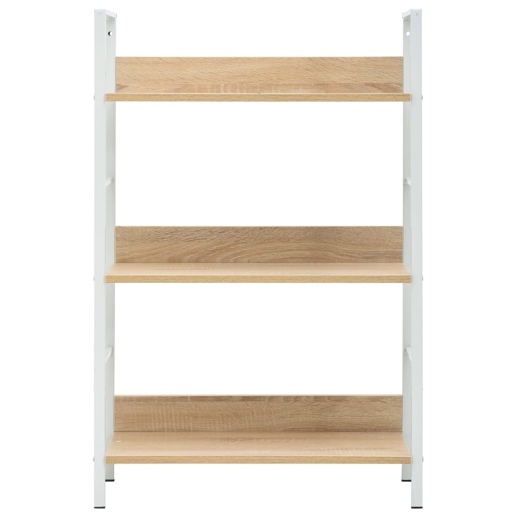 Bibliothèque à 3 niveaux chêne 60x27,6x90,5cm bois d'ingénierie - XIOS