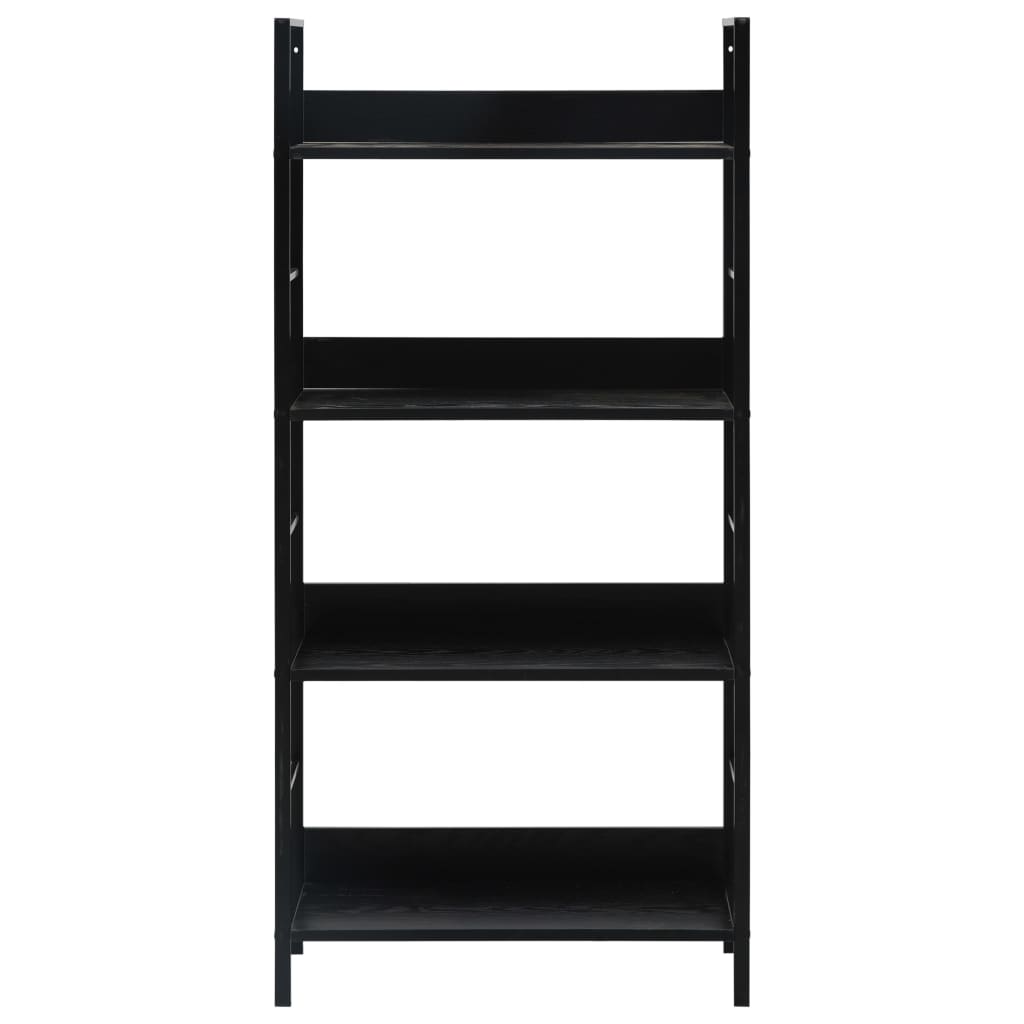 Bibliothèque à 4 niveaux noir 60x27,6x124,5cm bois d'ingénierie - XIOS
