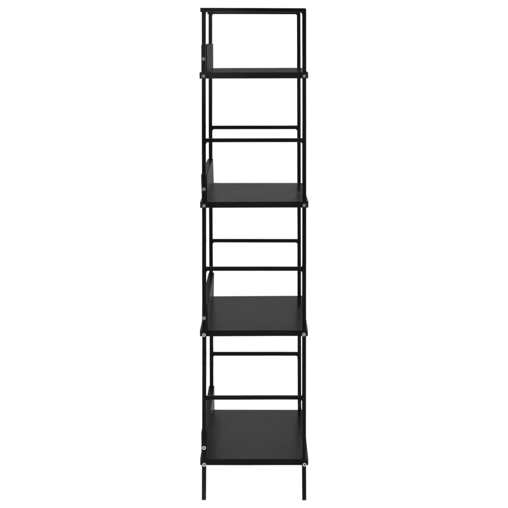 Bibliothèque à 4 niveaux noir 60x27,6x124,5cm bois d'ingénierie - XIOS