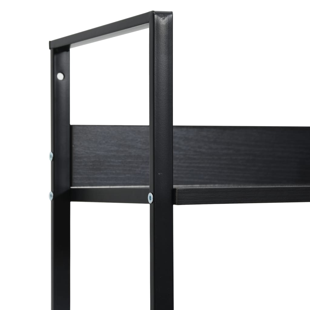 Bibliothèque à 4 niveaux noir 60x27,6x124,5cm bois d'ingénierie - XIOS