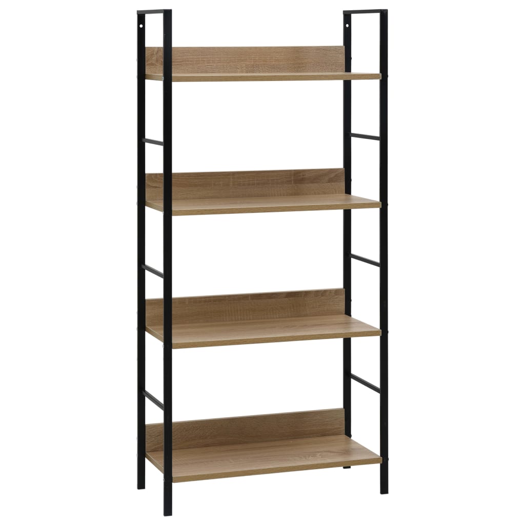 Bibliothèque à 4 niveaux chêne 60x27,6x124,5 cm bois ingénierie - XIOS