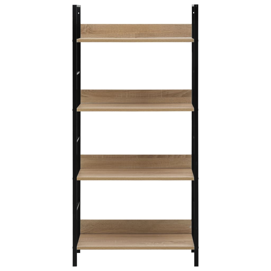 Bibliothèque à 4 niveaux chêne 60x27,6x124,5 cm bois ingénierie - XIOS