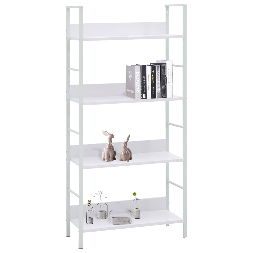 Bibliothèque à 4 niveaux blanc 60x27,6x124,5 cm bois ingénierie