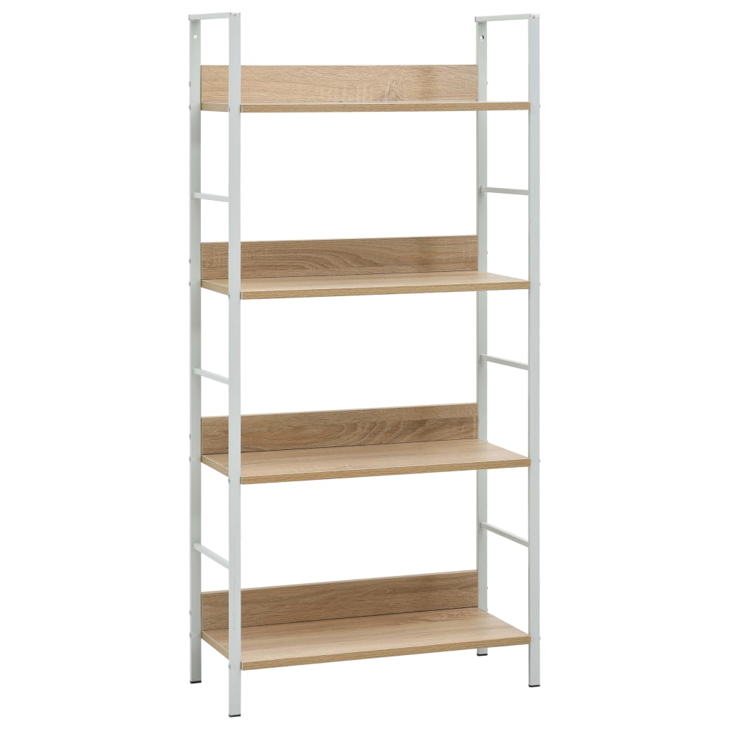 Bibliothèque à 4 niveaux chêne 60x27,6x124,5 cm bois ingénierie - XIOS