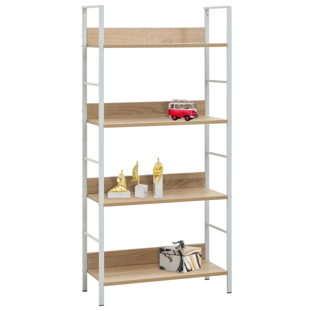Bibliothèque à 4 niveaux chêne 60x27,6x124,5 cm bois ingénierie - XIOS