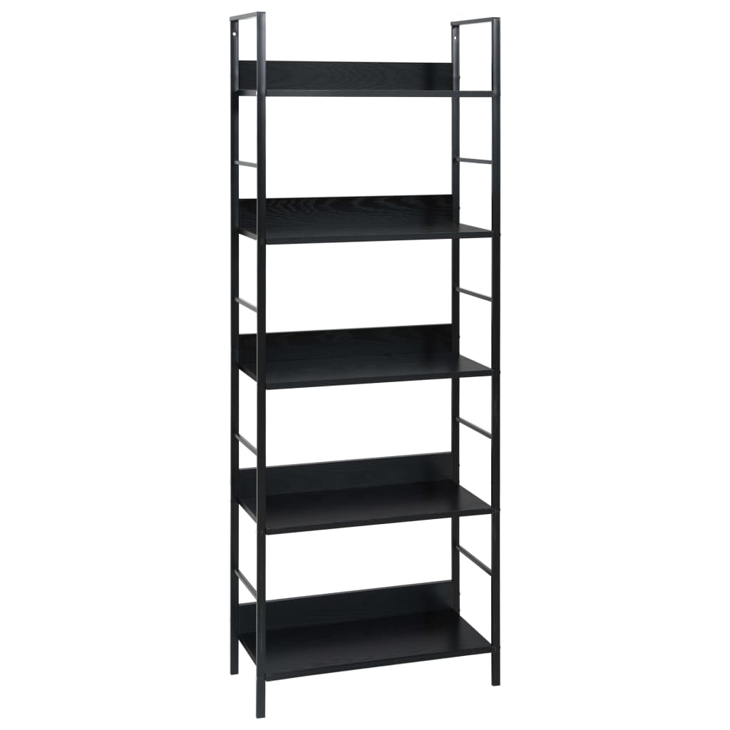 Bibliothèque à 5 niveaux noir 60x27,6x158,5cm bois d'ingénierie - XIOS