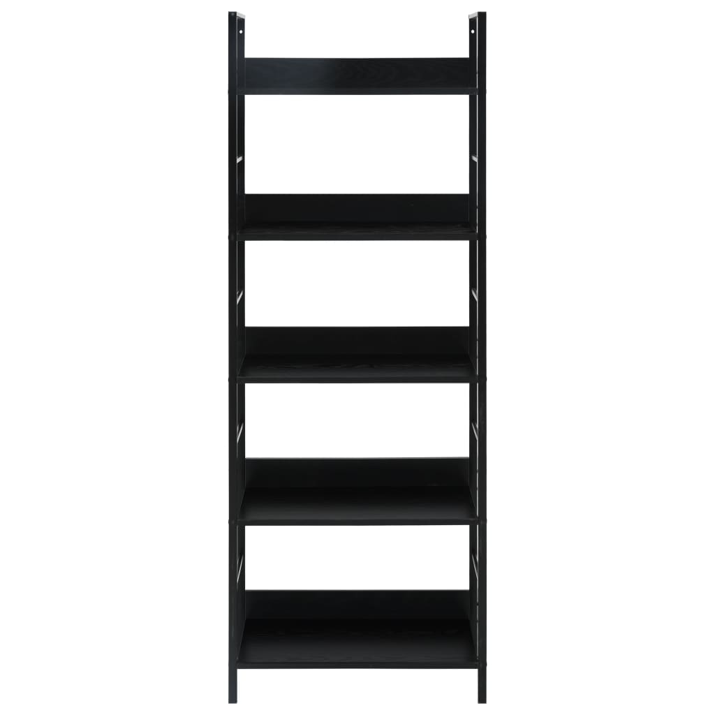 Bibliothèque à 5 niveaux noir 60x27,6x158,5cm bois d'ingénierie - XIOS