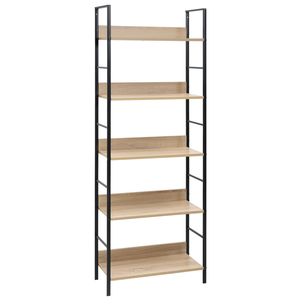 Bibliothèque à 5 niveaux chêne 60x27,6x158,5 cm bois ingénierie - XIOS