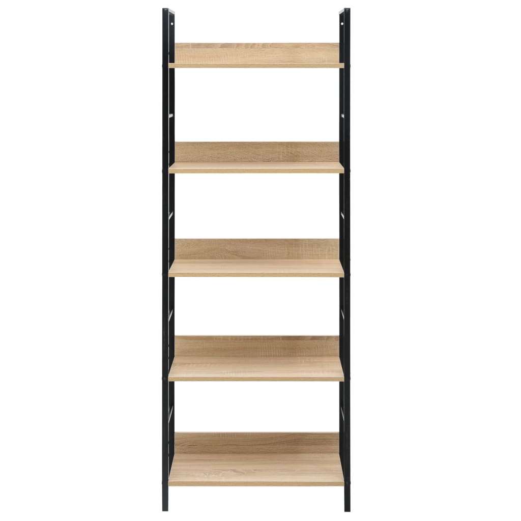 Bibliothèque à 5 niveaux chêne 60x27,6x158,5 cm bois ingénierie - XIOS