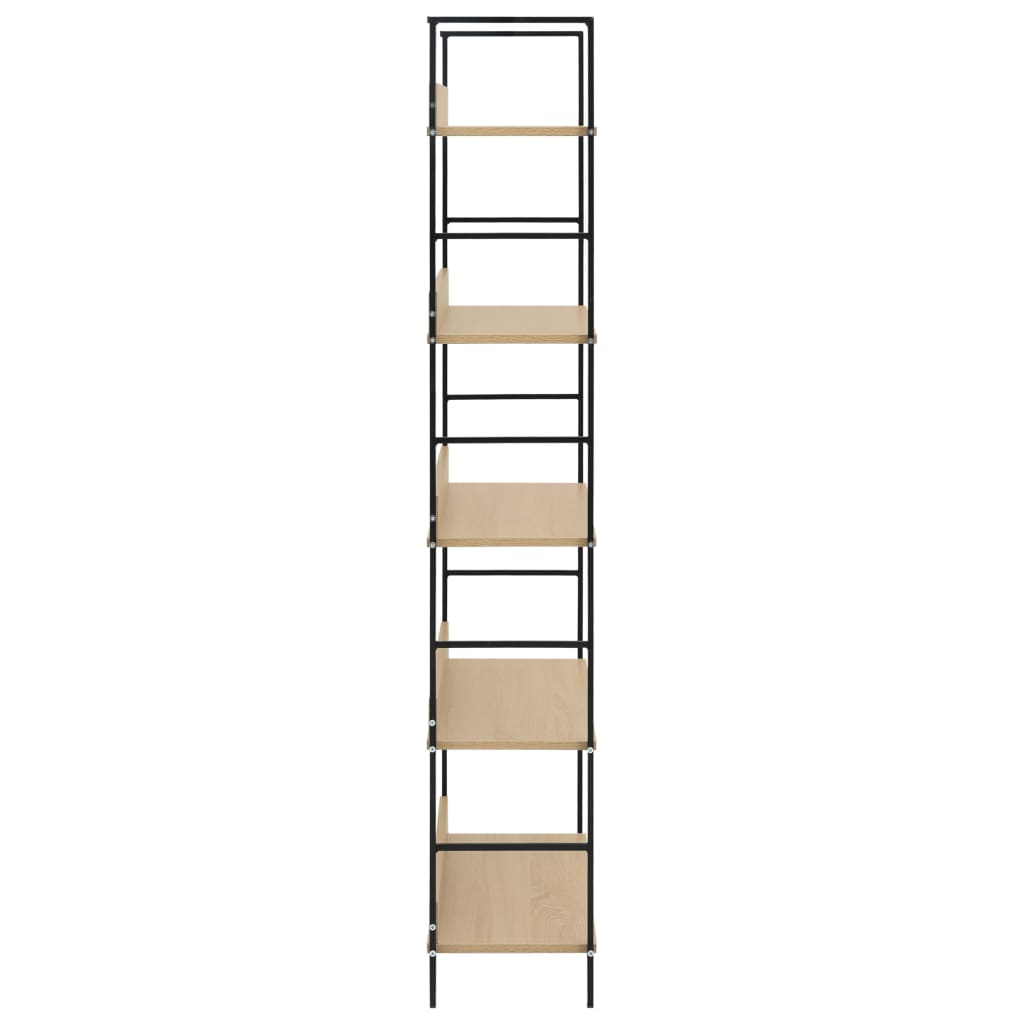 Bibliothèque à 5 niveaux chêne 60x27,6x158,5 cm bois ingénierie - XIOS