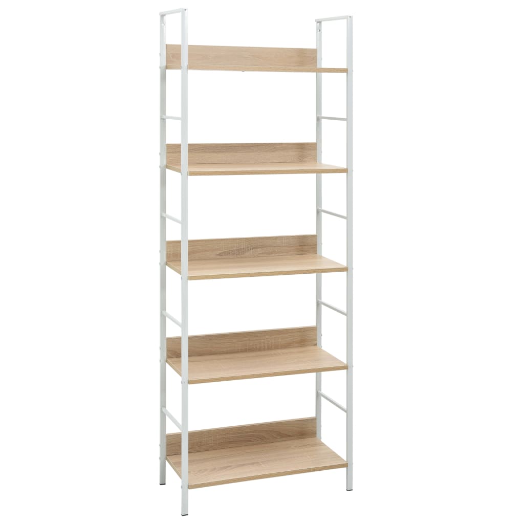 Bibliothèque à 5 niveaux chêne 60x27,6x158,5 cm bois ingénierie - XIOS