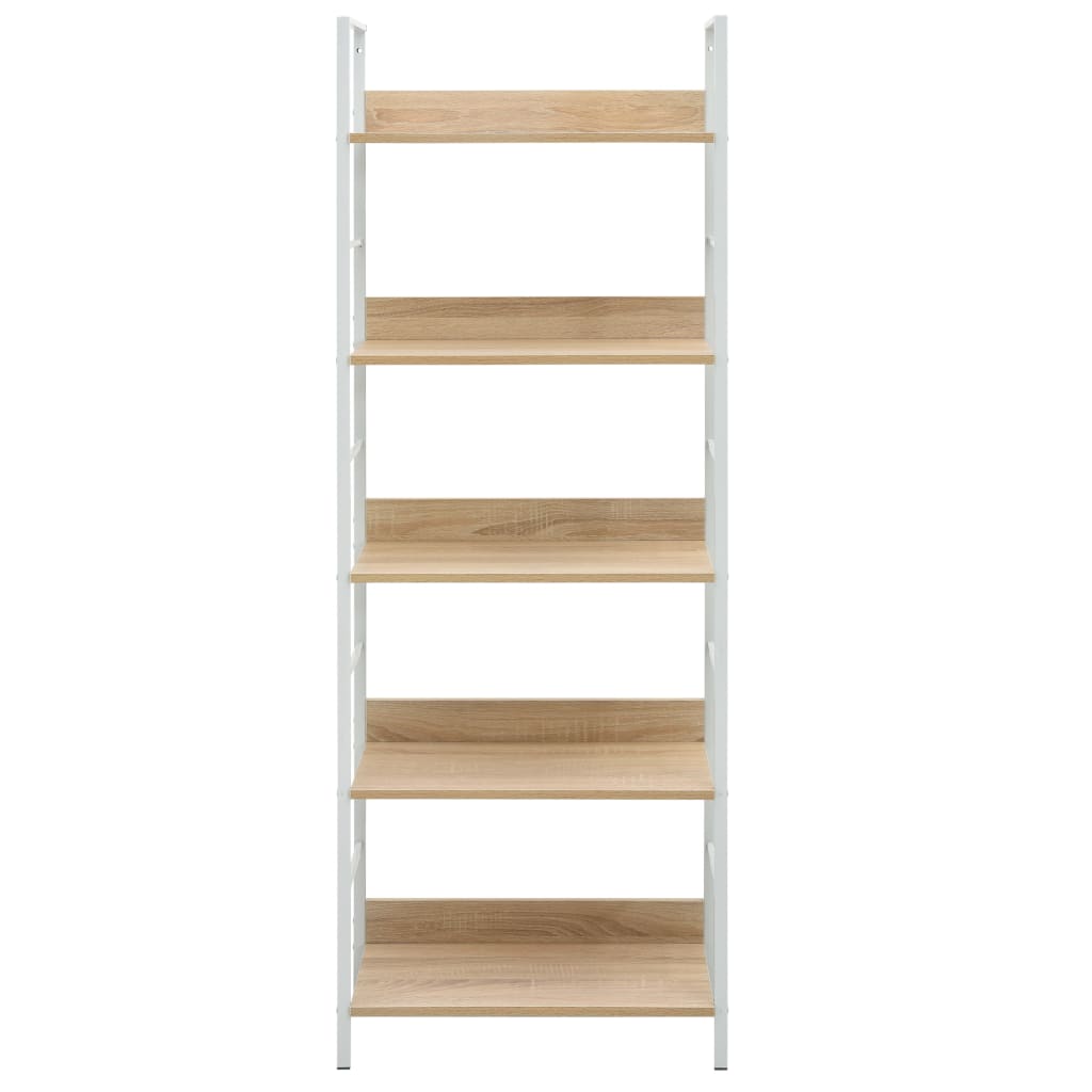 Bibliothèque à 5 niveaux chêne 60x27,6x158,5 cm bois ingénierie - XIOS