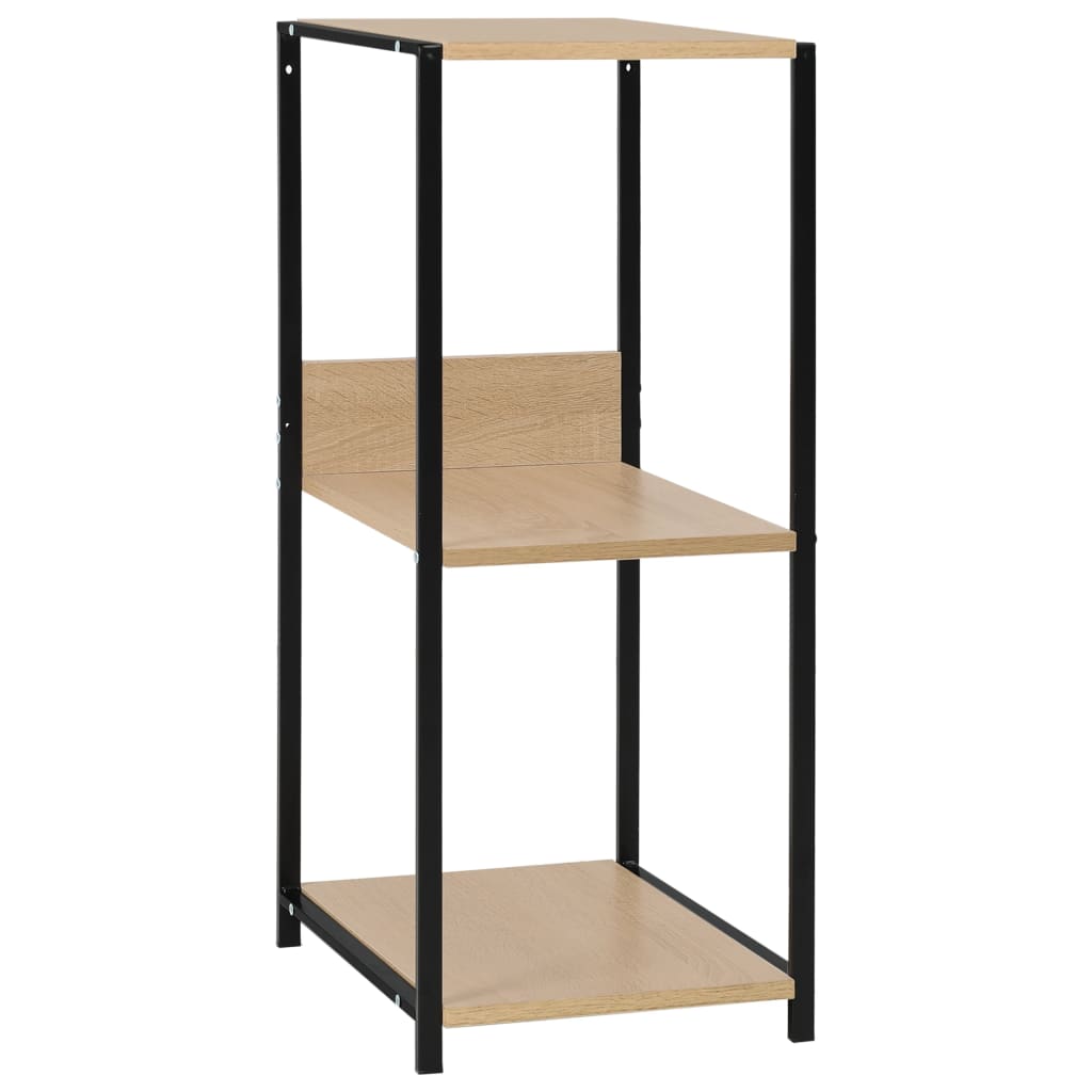 Étagère à livres droite petite Noir et chêne 33,5x39,6x79,7 cm - XIOS
