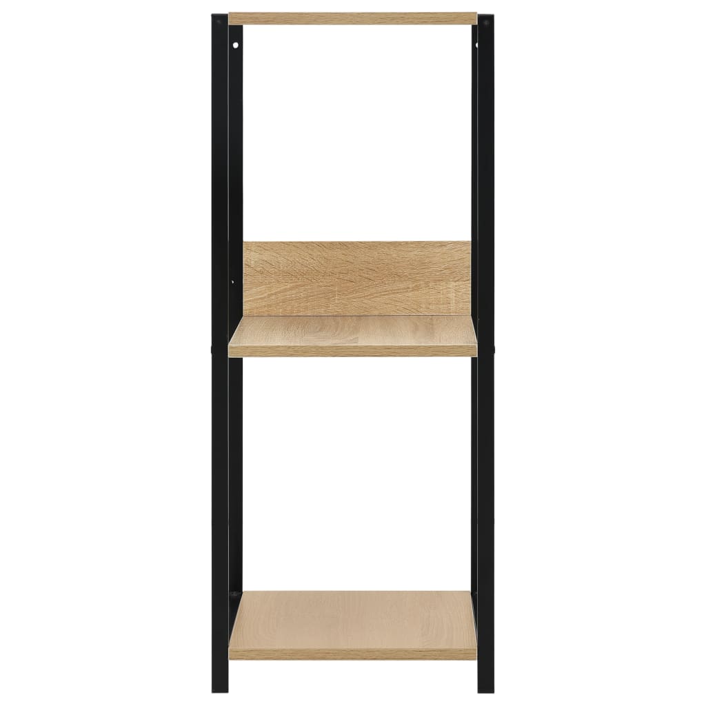 Étagère à livres droite petite Noir et chêne 33,5x39,6x79,7 cm - XIOS