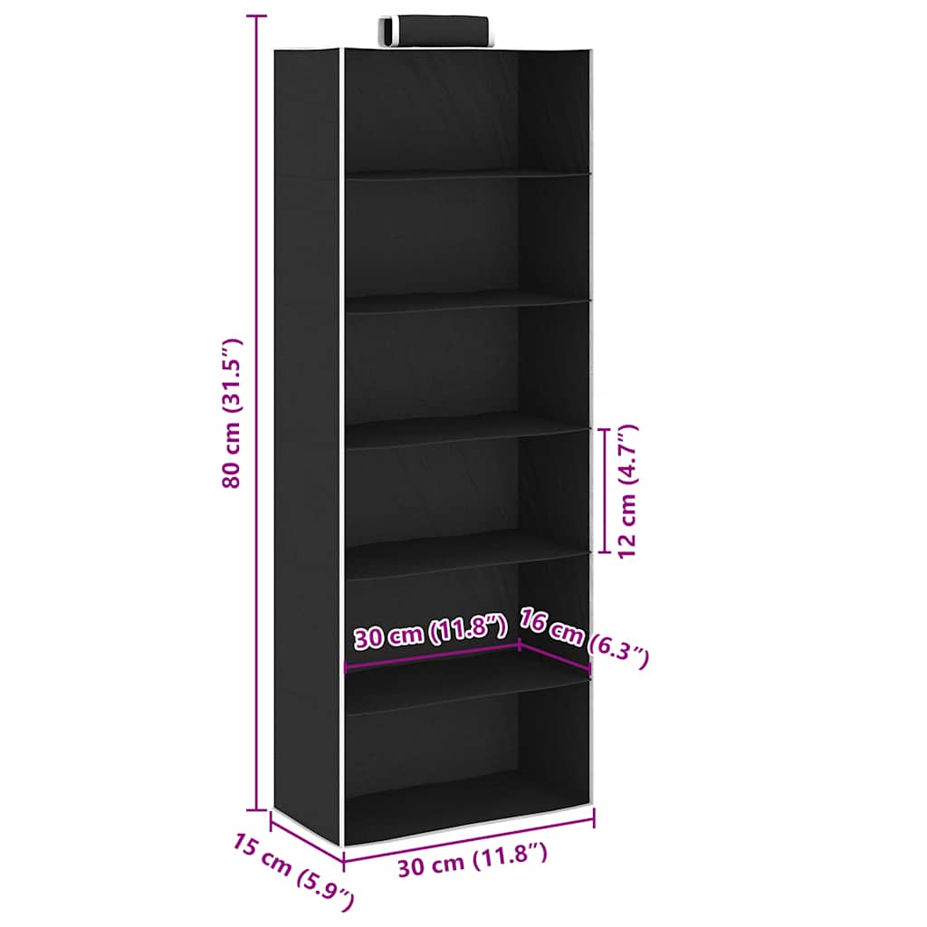 Étagères suspendues de rangement 2 pcs 6 niveaux Tissu - XIOS