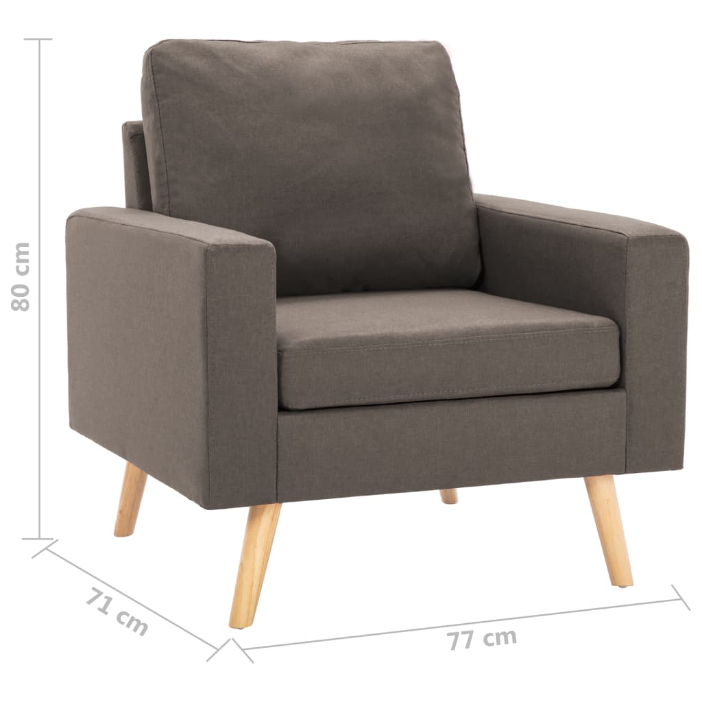 Fauteuil Taupe Tissu - XIOS