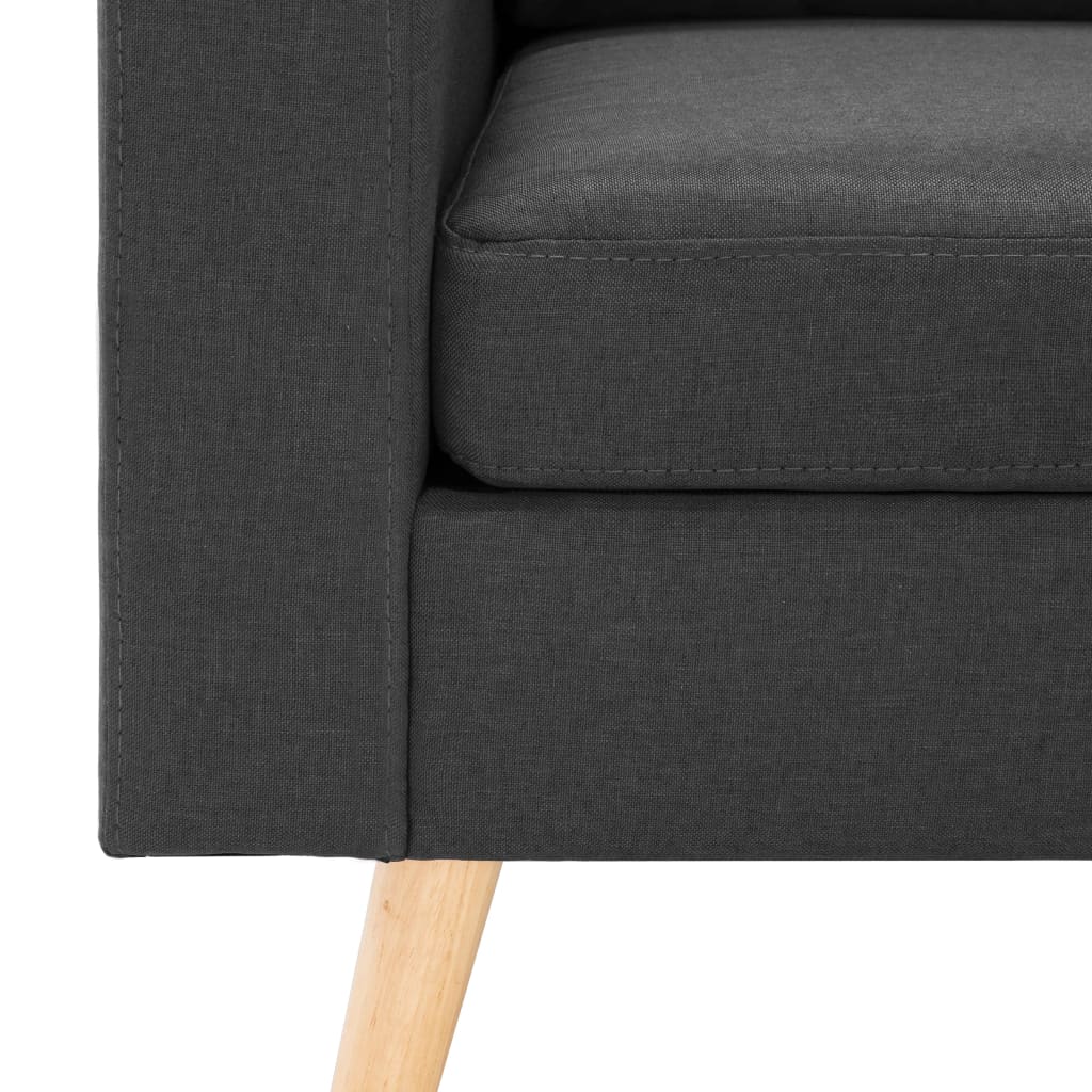 Canapé à 3 places avec repose-pied Gris foncé Tissu - XIOS