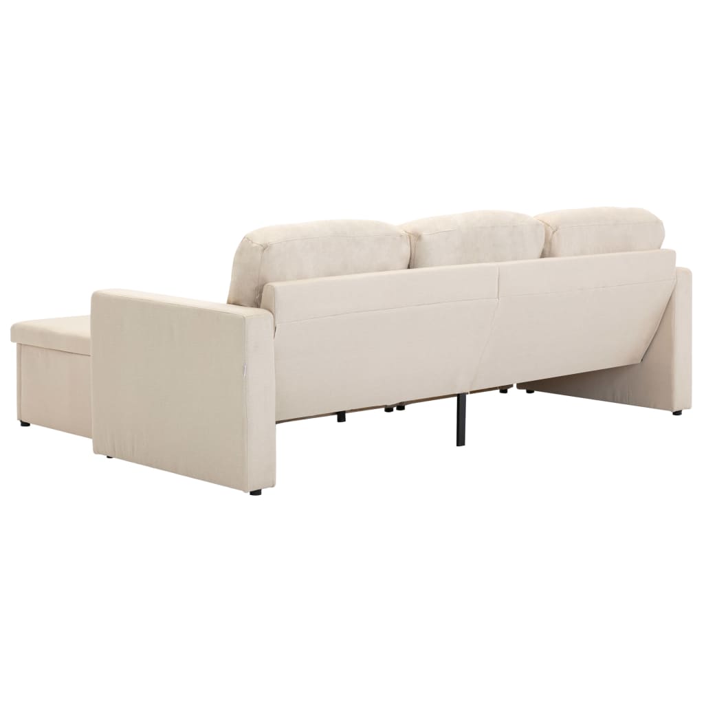 Canapé-lit modulaire 3 places Crème Tissu - XIOS
