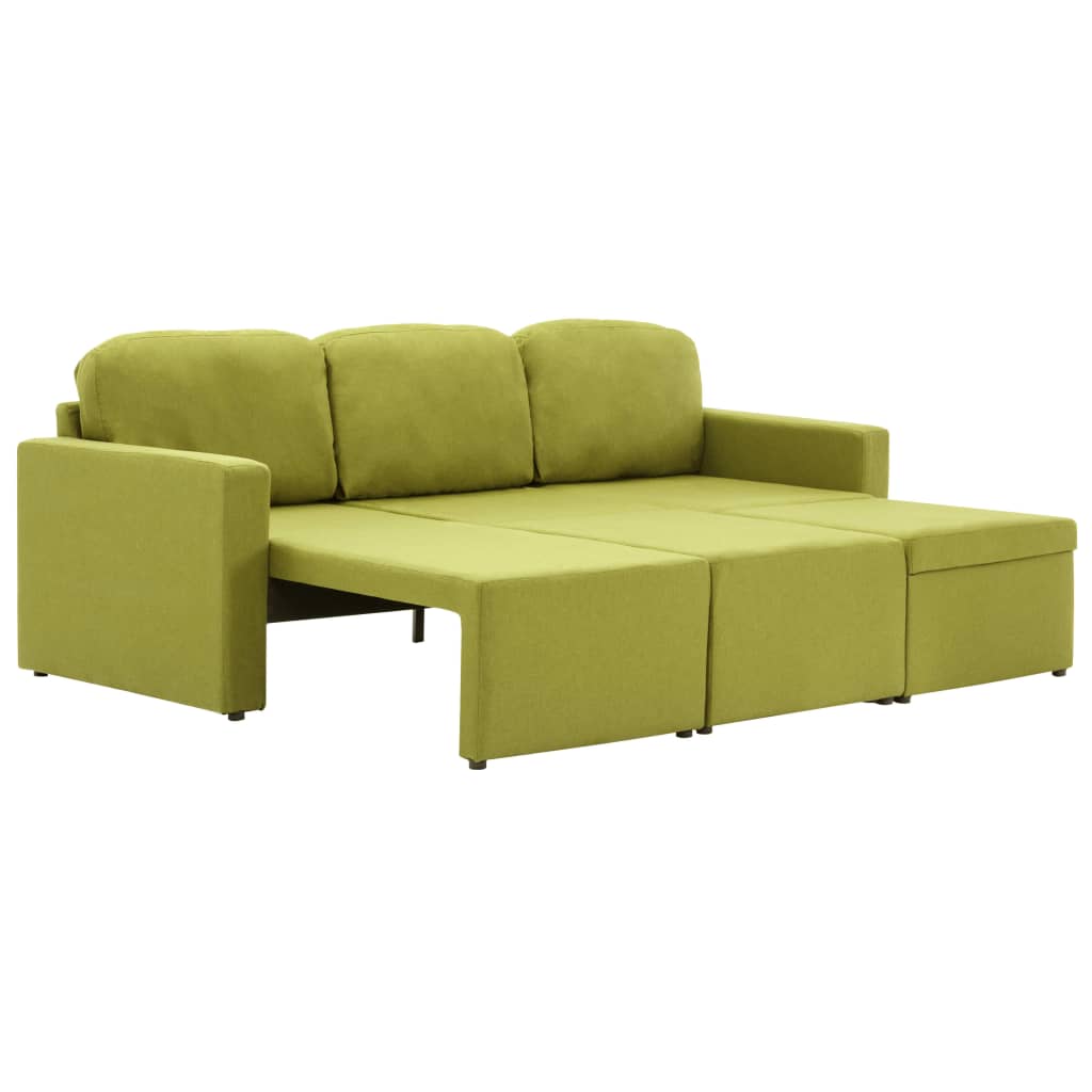 Canapé-lit modulaire 3 places Vert Tissu - XIOS
