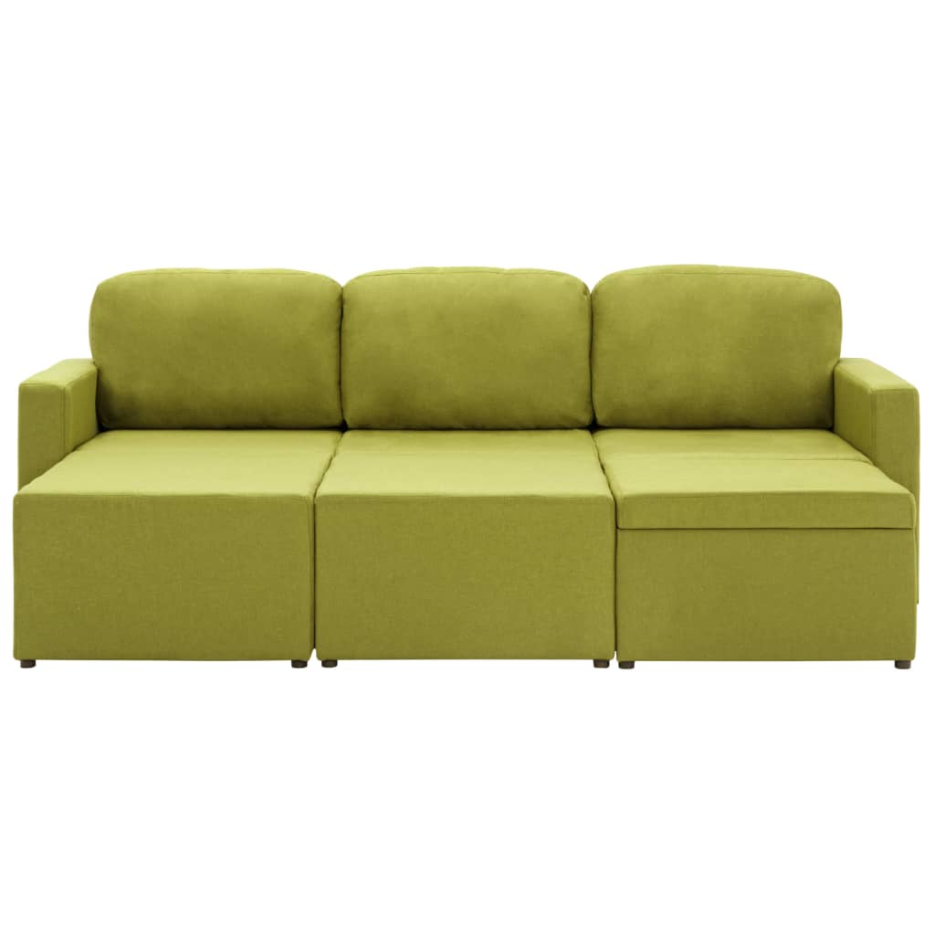 Canapé-lit modulaire 3 places Vert Tissu - XIOS