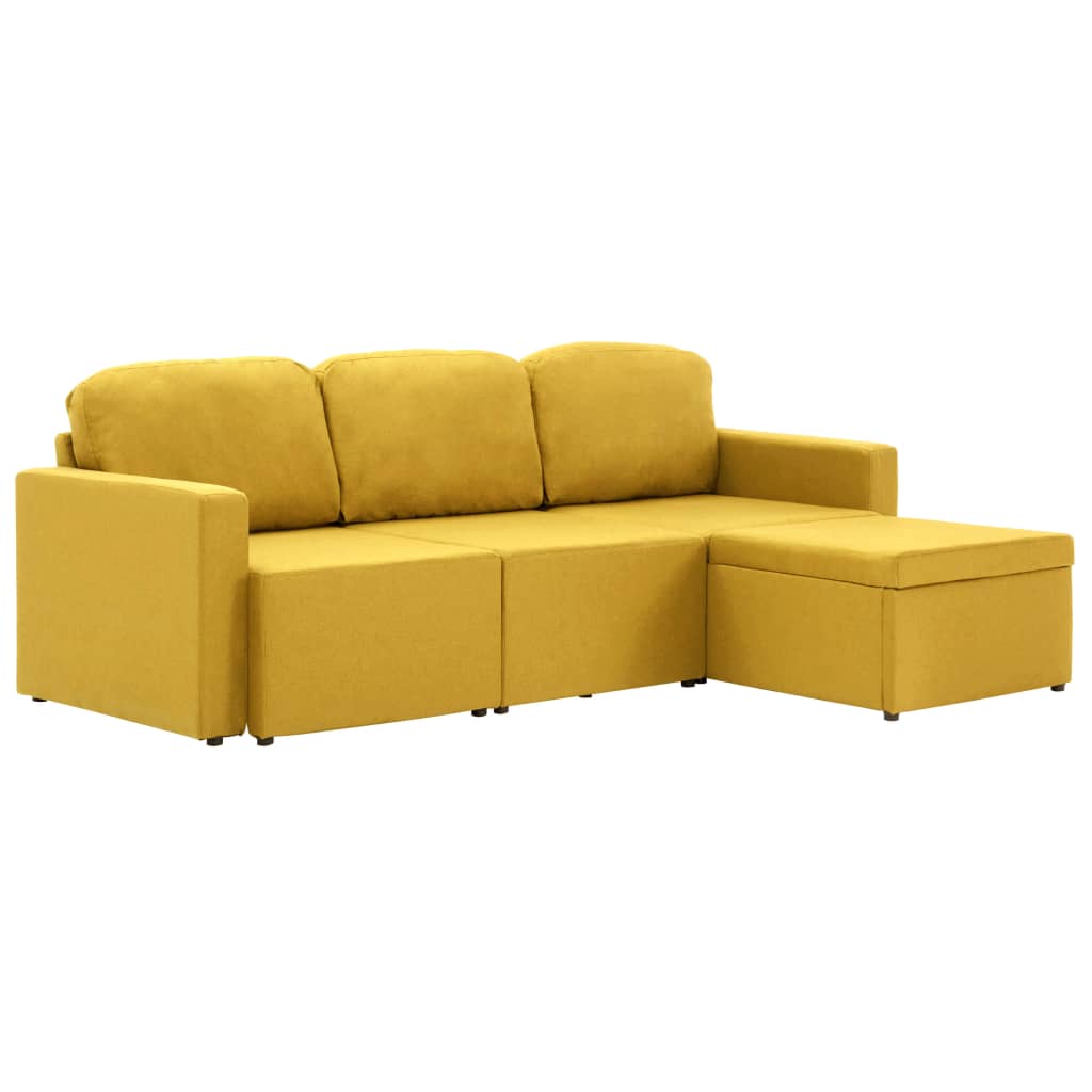 Canapé-lit modulaire 3 places Jaune Tissu - XIOS