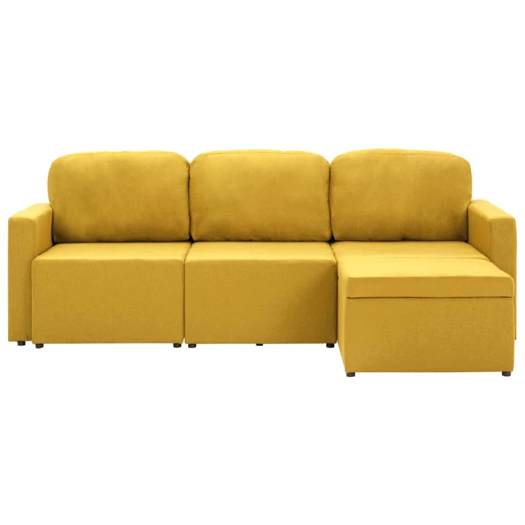 Canapé-lit modulaire 3 places Jaune Tissu - XIOS