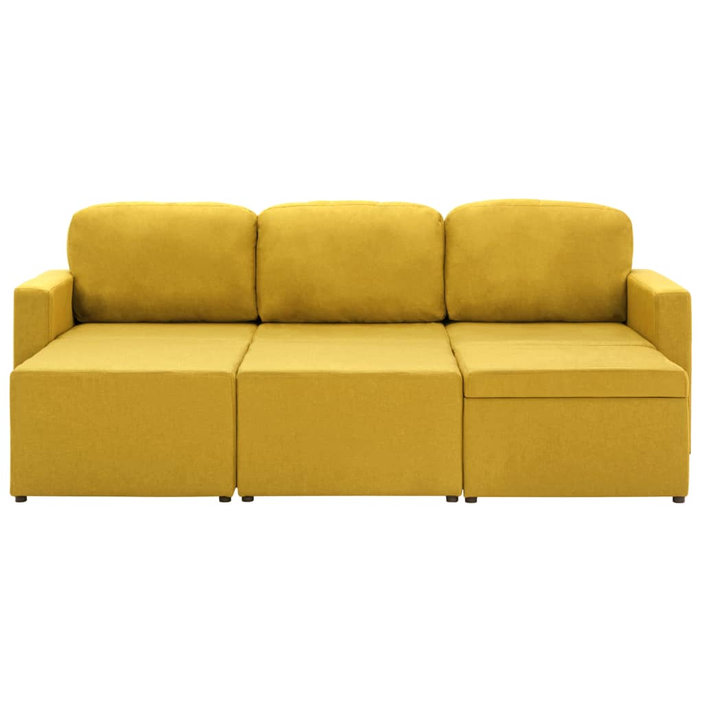 Canapé-lit modulaire 3 places Jaune Tissu - XIOS