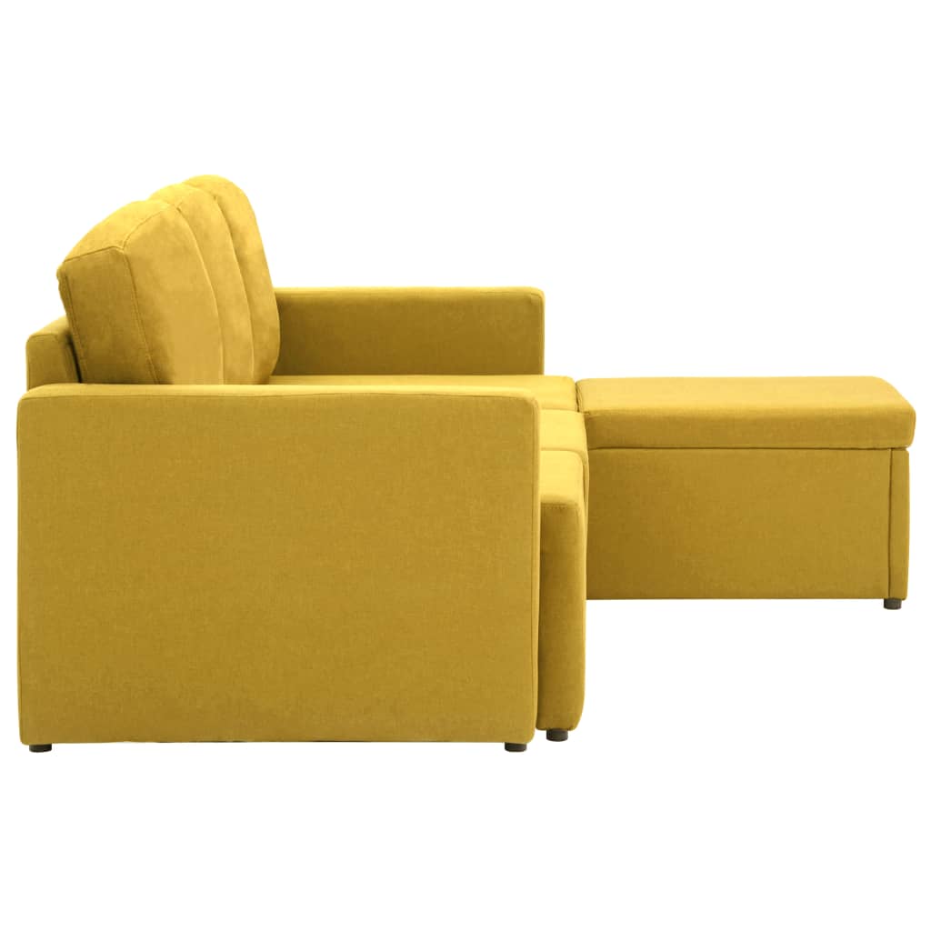 Canapé-lit modulaire 3 places Jaune Tissu - XIOS