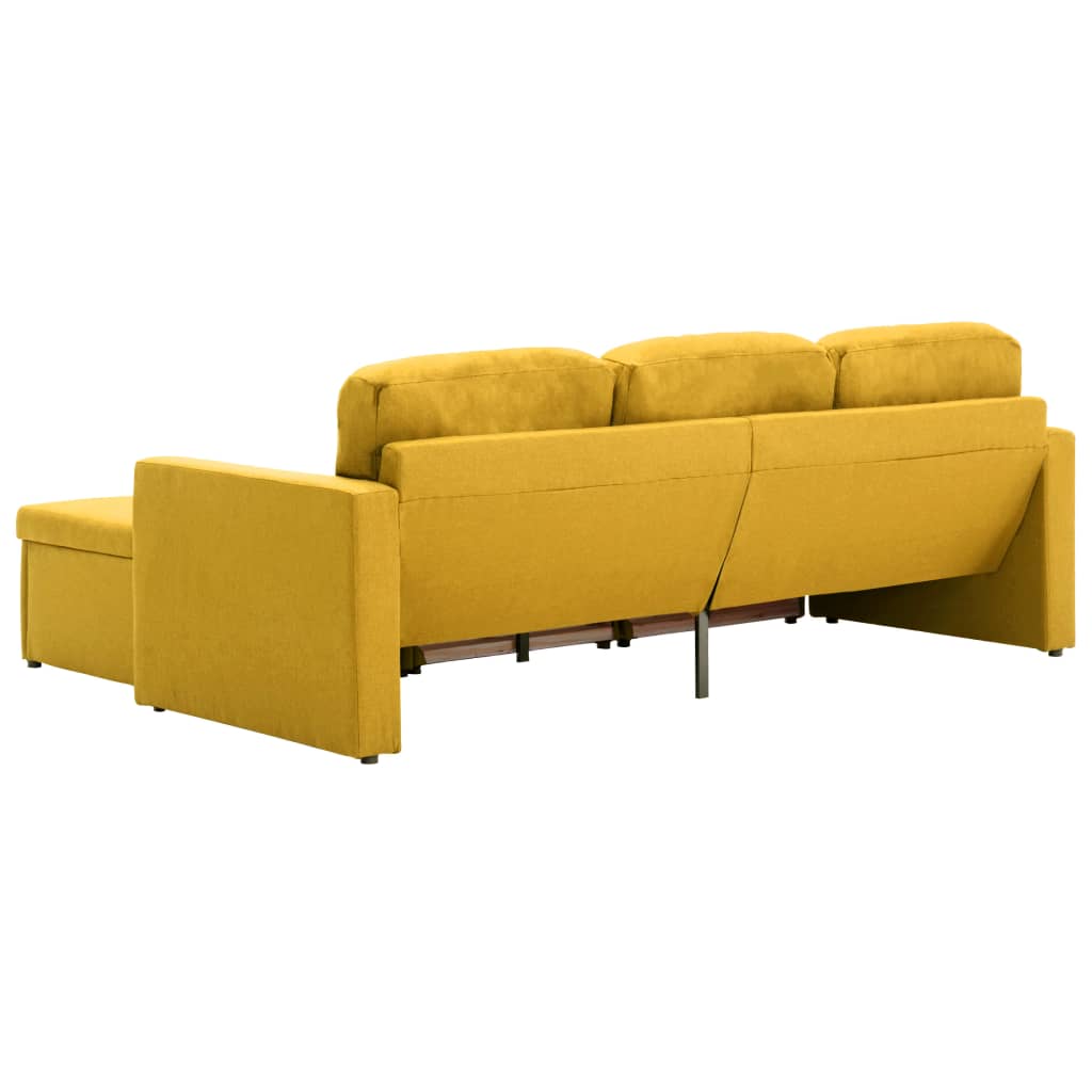 Canapé-lit modulaire 3 places Jaune Tissu - XIOS
