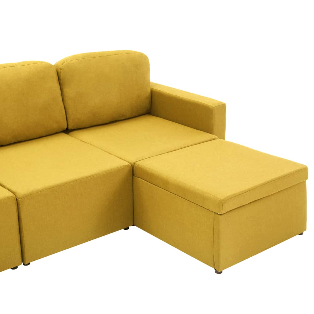 Canapé-lit modulaire 3 places Jaune Tissu - XIOS