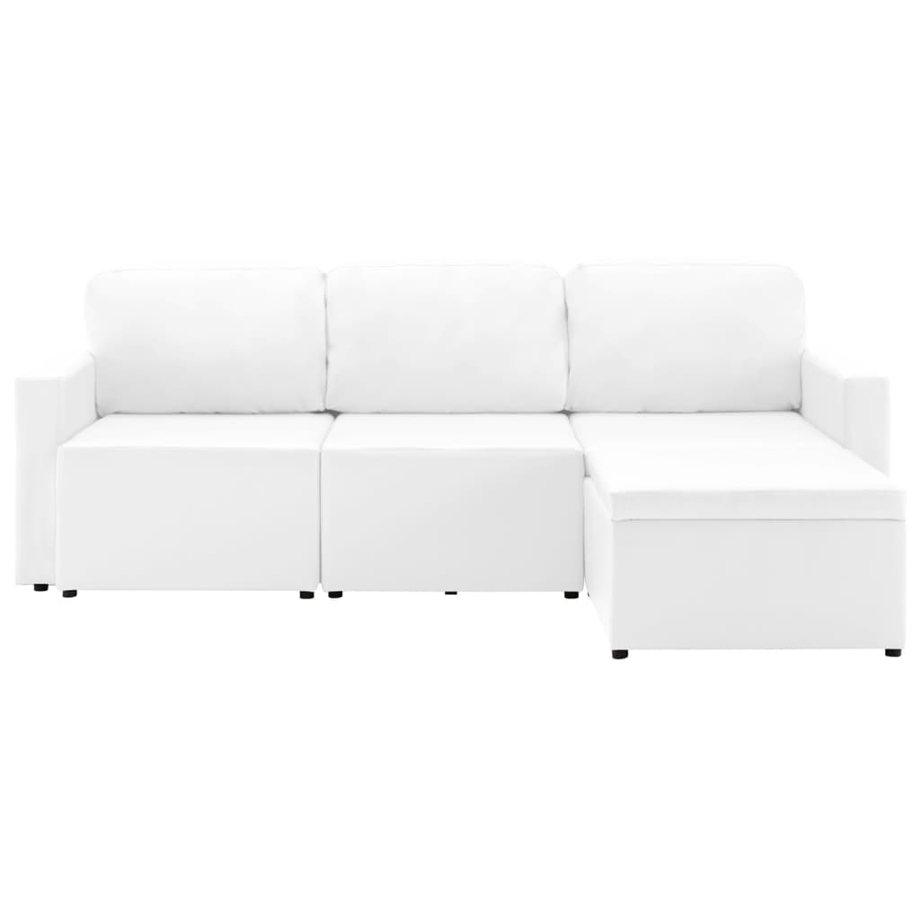 Canapé-lit modulaire 3 places Blanc Similicuir - XIOS