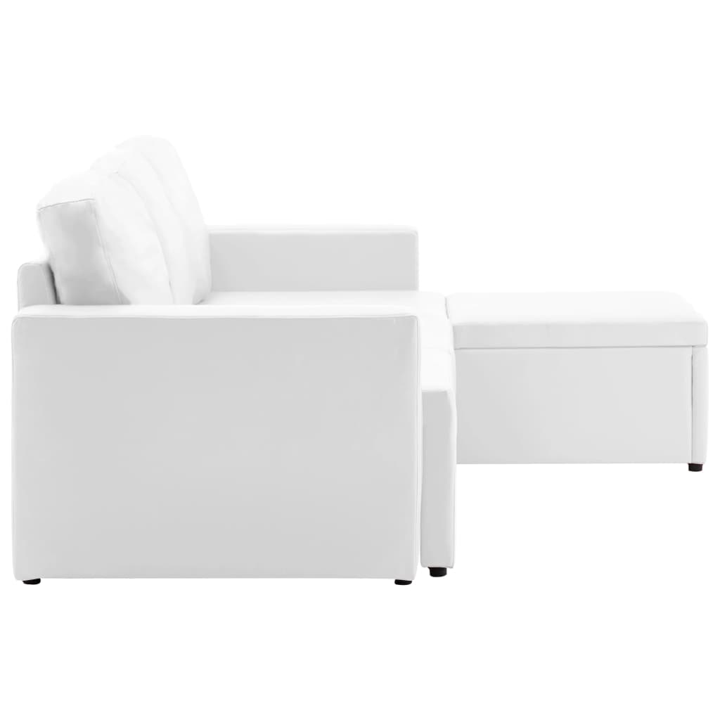 Canapé-lit modulaire 3 places Blanc Similicuir - XIOS