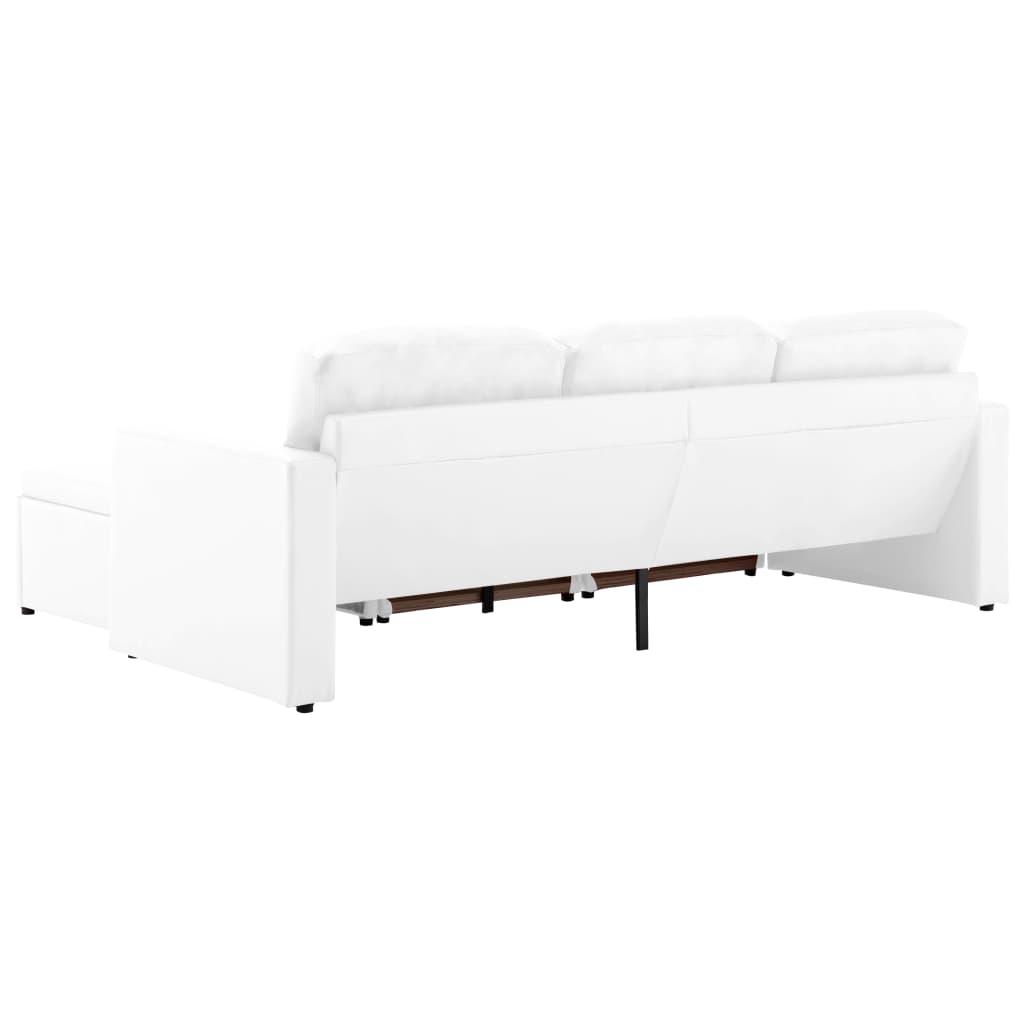 Canapé-lit modulaire 3 places Blanc Similicuir - XIOS