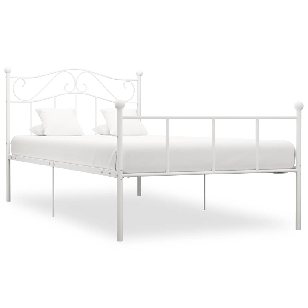 Cadre de lit sans matelas blanc métal 100x200 cm - XIOS