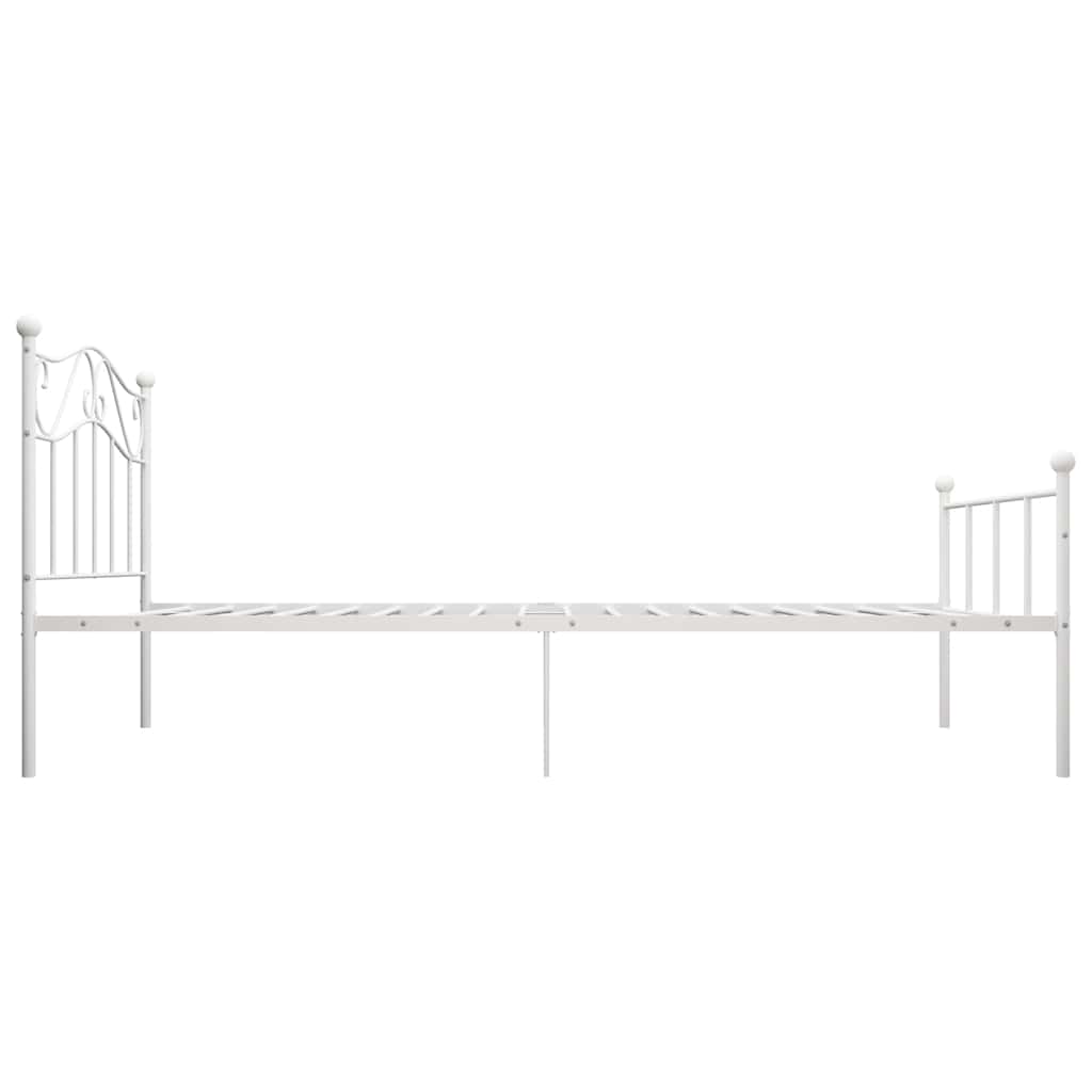 Cadre de lit sans matelas blanc métal 100x200 cm - XIOS