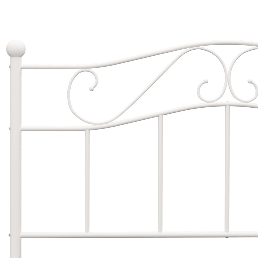 Cadre de lit sans matelas et tête de lit blanc métal 160x200 cm - XIOS
