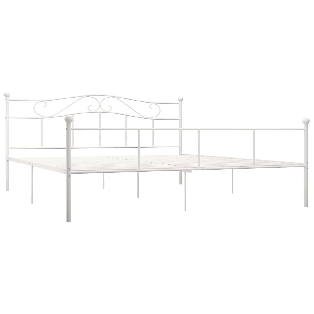 Cadre de lit sans matelas blanc métal 180x200 cm - XIOS