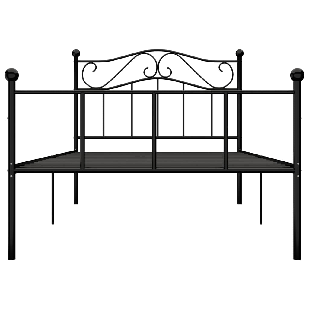 Cadre de lit sans matelas noir métal 90x200 cm - XIOS