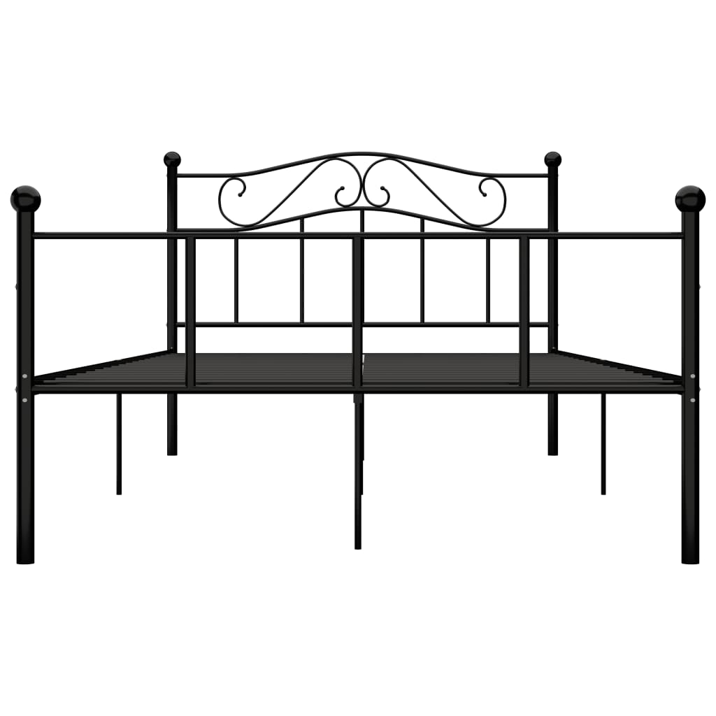 Cadre de lit sans matelas noir métal 120x200 cm - XIOS