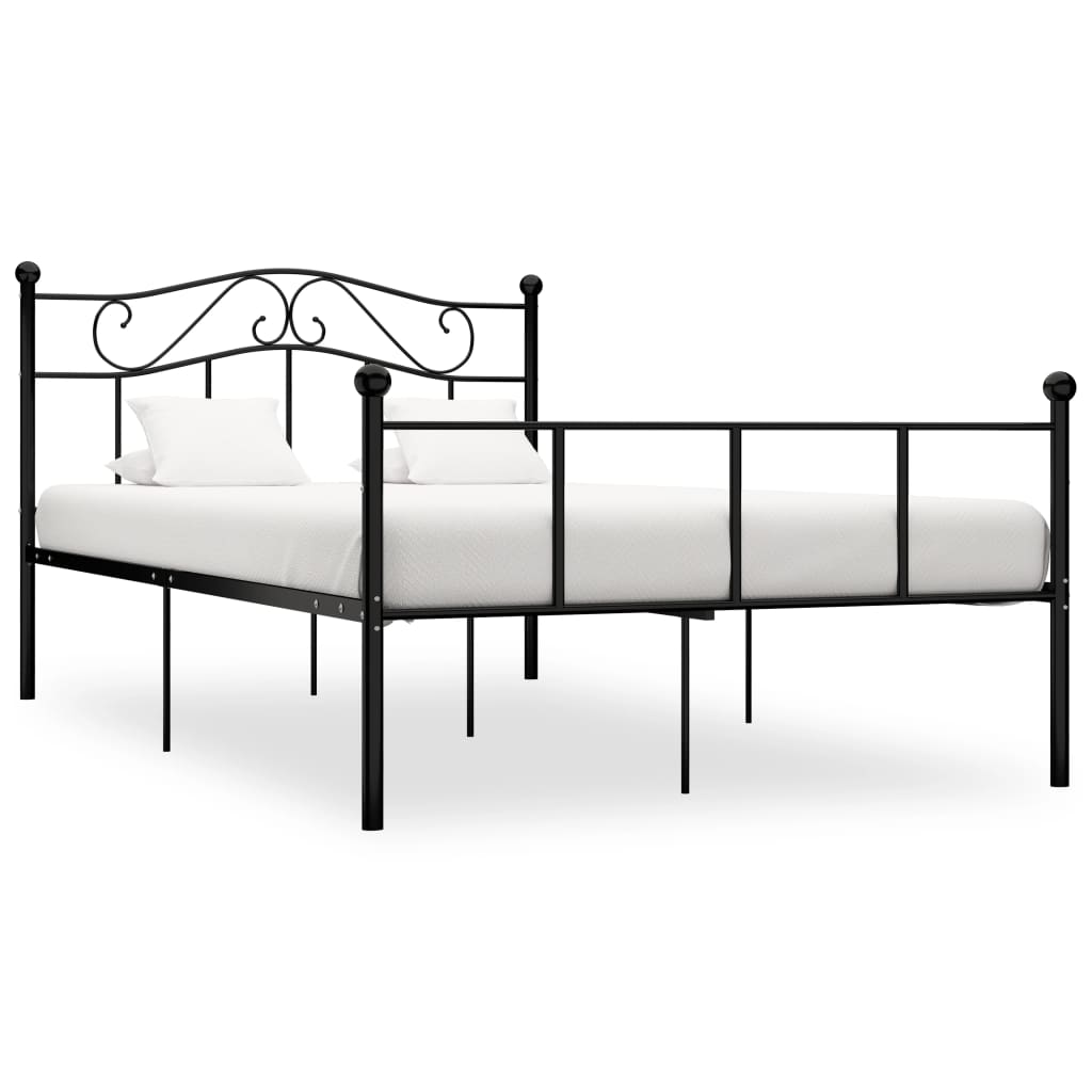 Cadre de lit sans matelas noir métal 160x200 cm - XIOS