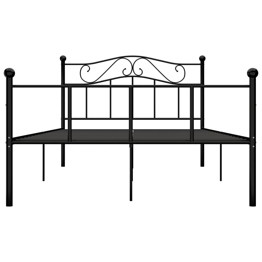 Cadre de lit sans matelas noir métal 160x200 cm - XIOS