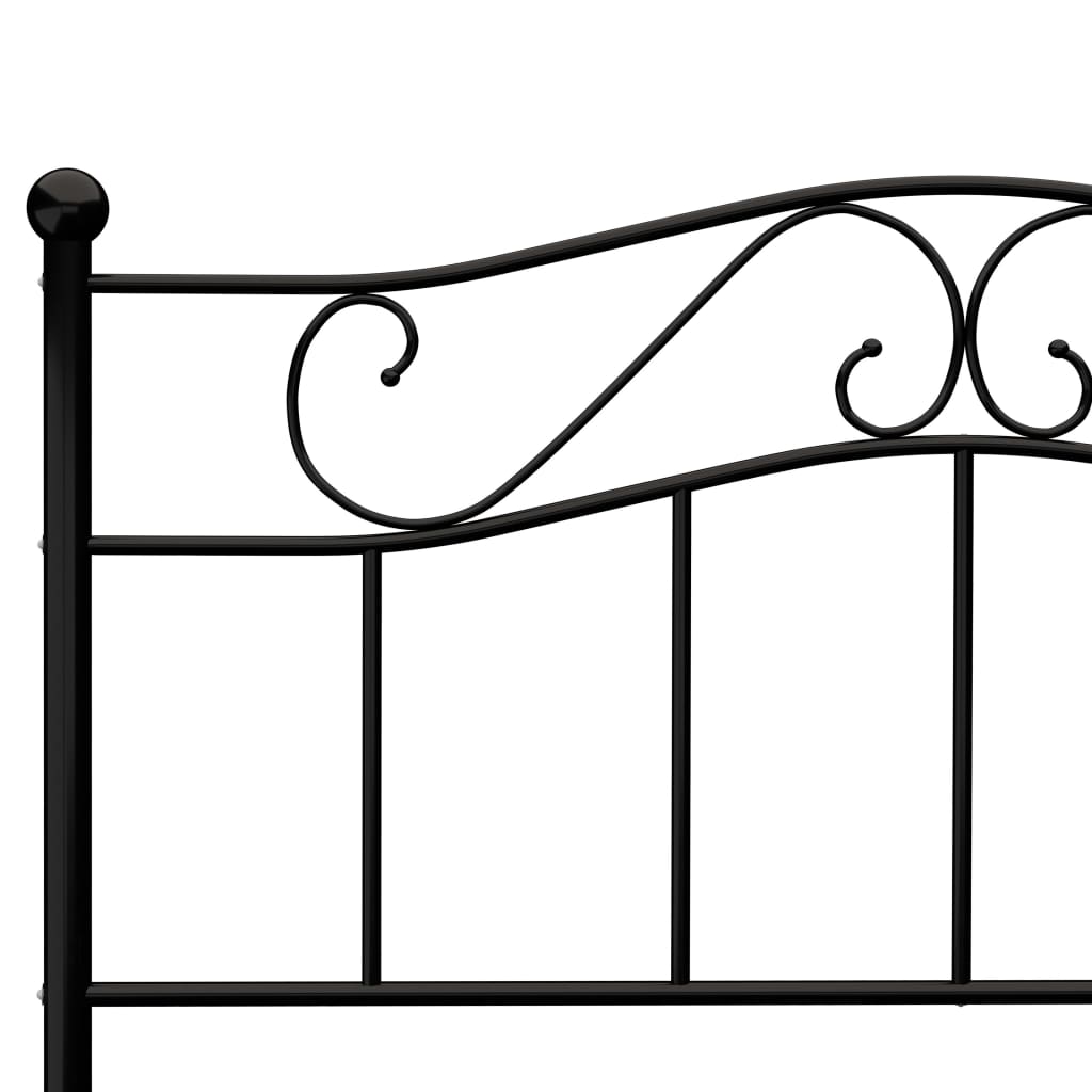 Cadre de lit sans matelas noir métal 160x200 cm - XIOS