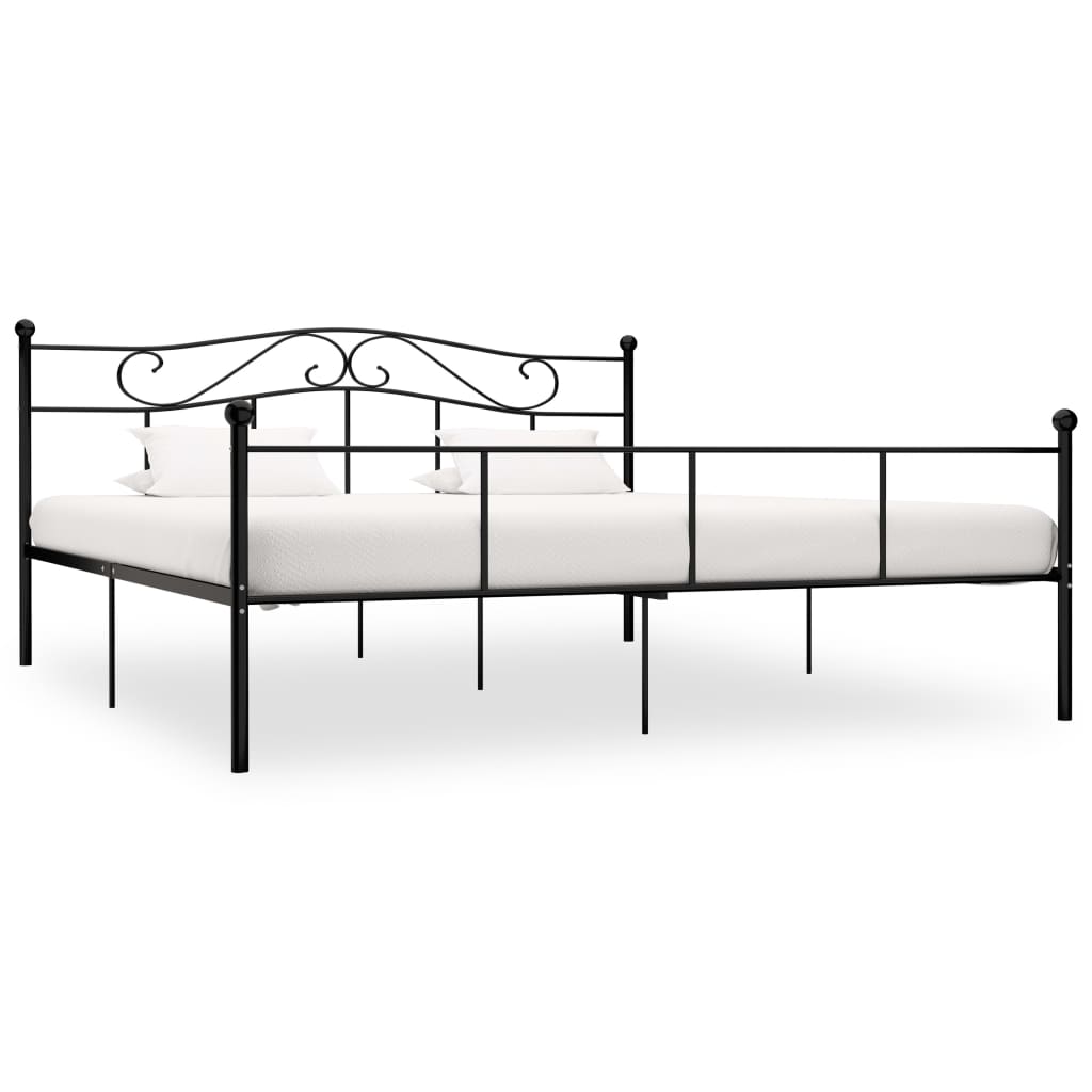 Cadre de lit sans matelas noir métal 180x200 cm - XIOS