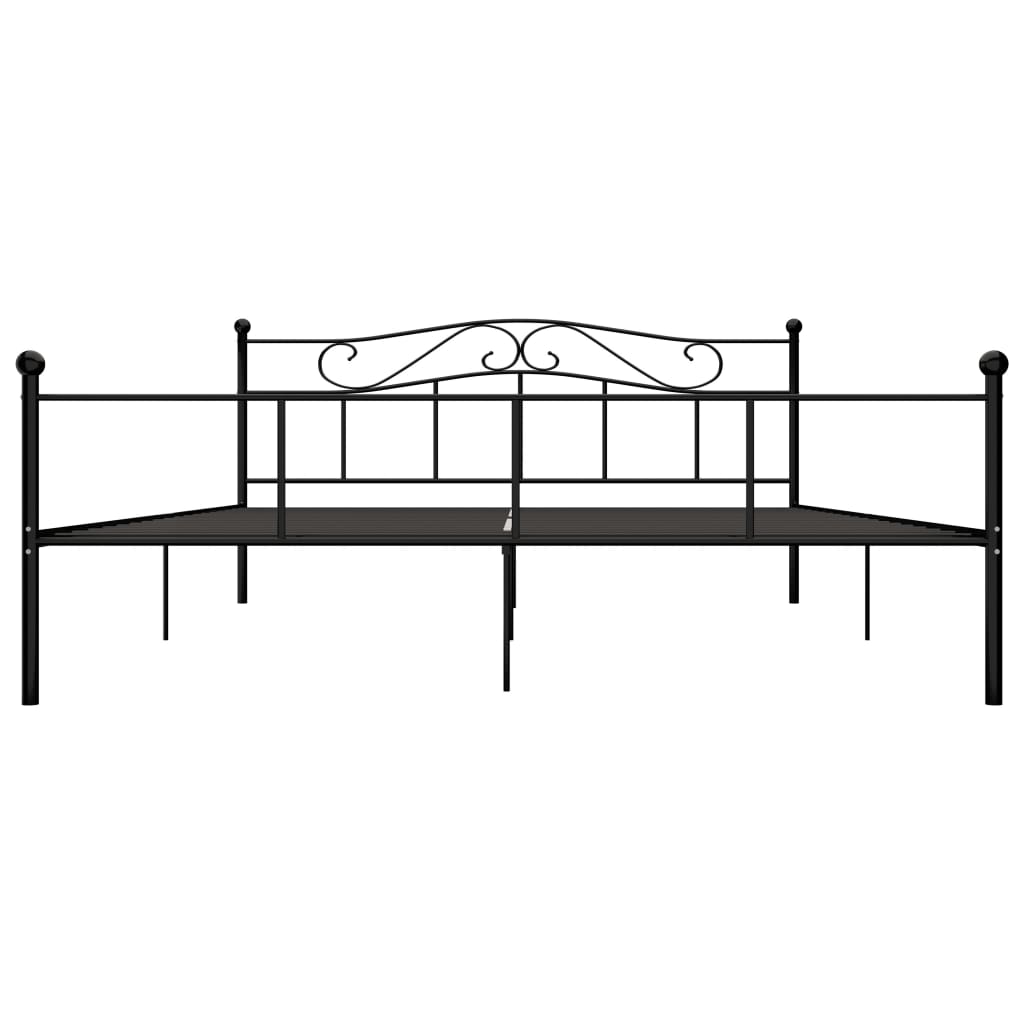 Cadre de lit sans matelas noir métal 180x200 cm - XIOS